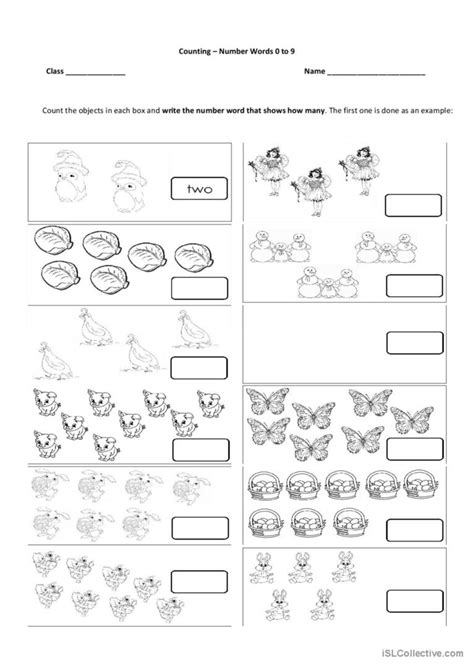 Number Words English Esl Worksheets Pdf Doc