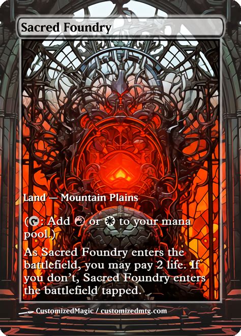 Shock Lands Stained Glass Customizedmtg Magic The Gathering Proxy