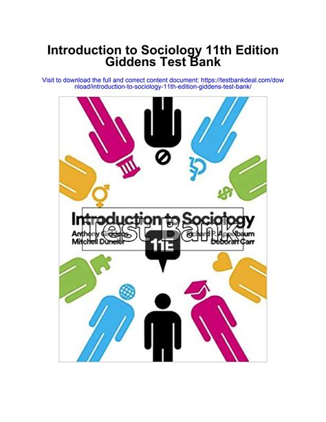 Introduction To Sociology Th Edition Giddens Test Bank By Robert