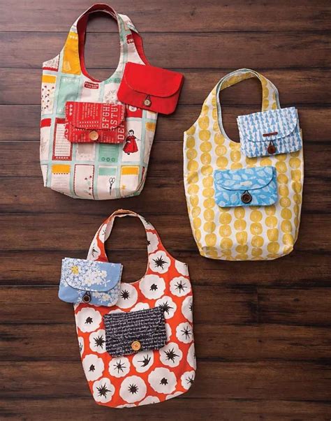 Folding Shopping Bag Sewing Pattern Sewing Bag Shopping Fold Tutorial