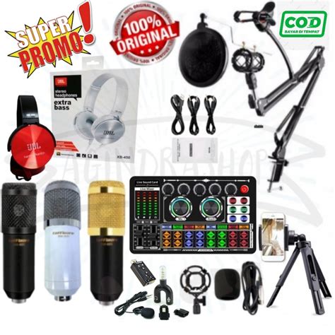 Jual Promo Paket Komplit Mic Condenser Microphone Bm Stand Mic