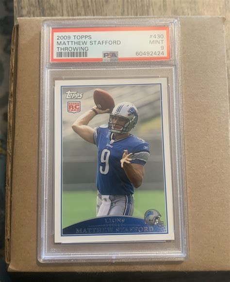 Topps Matthew Stafford Throwing Rookie Rc Psa Mint Ebay