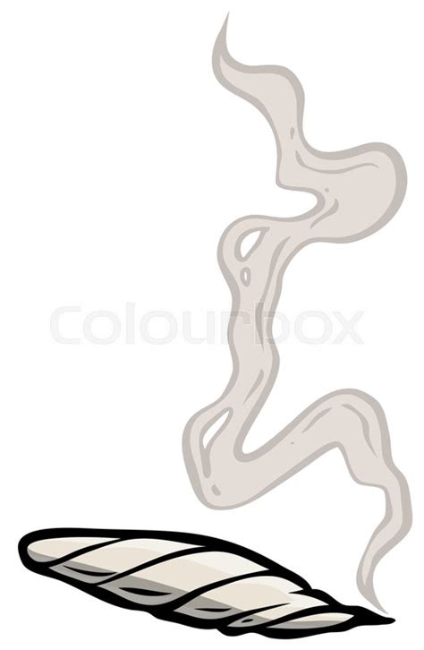 Cartoon weed cigarette with smoke. ... | Stock vector | Colourbox