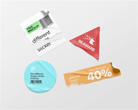 shapes sticker mockup  psd templates