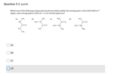 Solved Question 5 1 Point Which One Of The Following