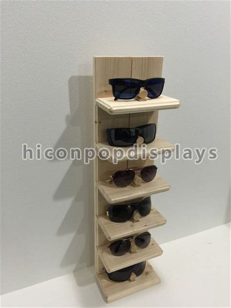 Custom Wooden Optical Shop Display Counter Top 6 Pair Sunglasses