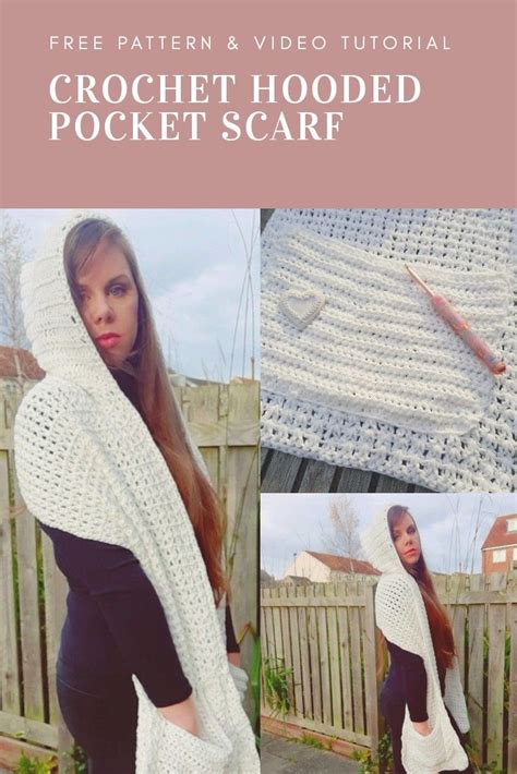 Crochet Easy Hooded Shawl With Pockets Free Pattern And Video Tutorial Scarf Crochet Pattern