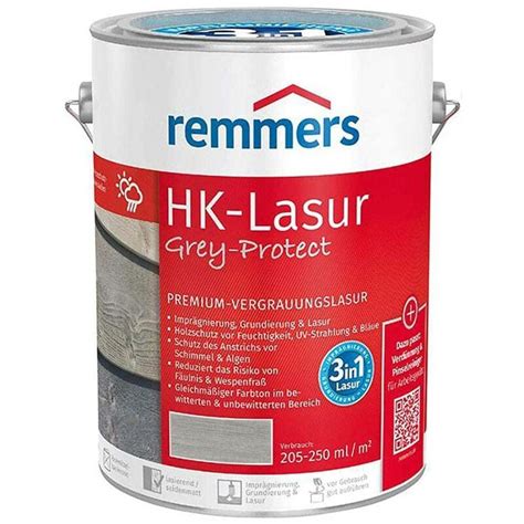 Remmers HK Lasur Grey Protect Platingrau 2 5 Ltr