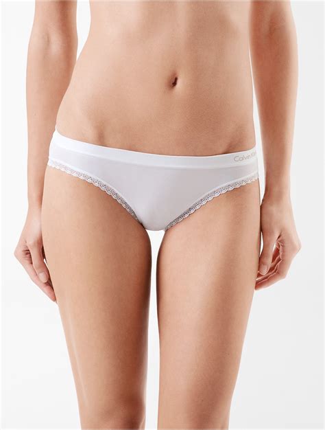 Lyst Calvin Klein Underwear Seamless With Lace Bikini In White