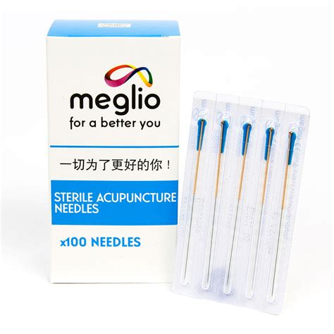 Acupuncture Needles Box of 100 with Copper Handles & Guide Tubes – Meglio