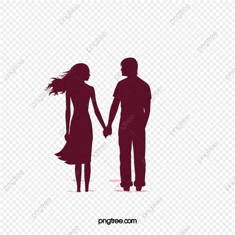 Chinese Valentines Day Couple Holding Hands Silhouette Qixi Festival