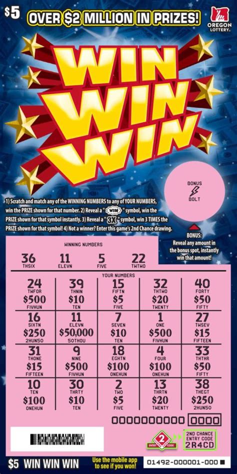 Win Win Win Lottery Scratch Tickets Oregon Lottery