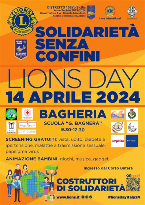 LIONS DAY 2024 A Bagheria Domenica 14 Aprile 2024 Screening Gratuiti E