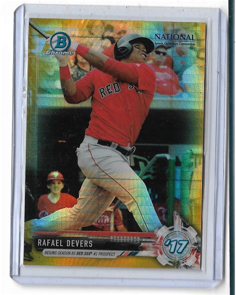 Rafael Devers Bowman Chrome National Gold Prism Refractor Bnr Rd