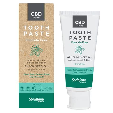 Sprinjene Natural® Toothpaste With Hemp Derived Cbd Fluoride Free