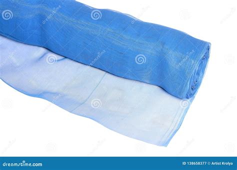 Roll of Blue Mosquito Net Isolated on White Stock Image - Image of ...