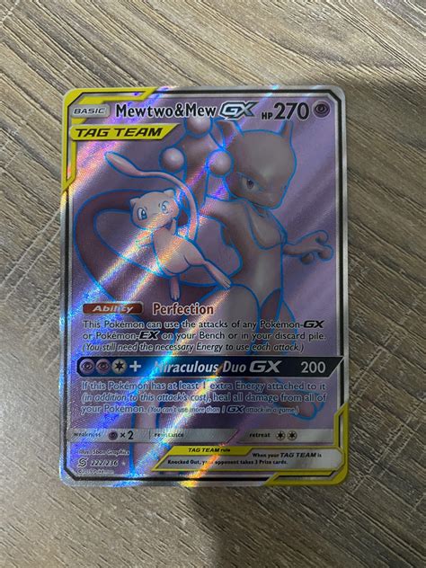 Mewtwo Mew Gx Full Art Pokemon Sun Moon Unified Minds Hobbies