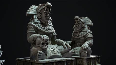 Statue Aztec Quetzalcoatl God 3D - TurboSquid 2222315