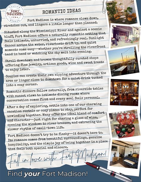ROMANCE | Explore and Experience Now — Visit Fort Madison, Iowa