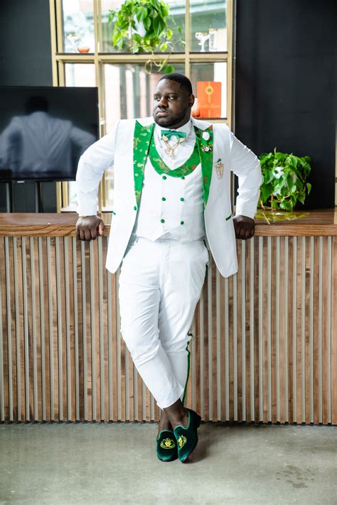 White And Green Tuxedo Suit Gentlemans Guru