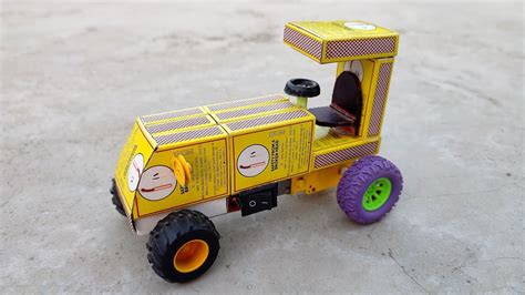 How To Make Toy Tractor From Matchbox At Home Diy Tractor Matchbox