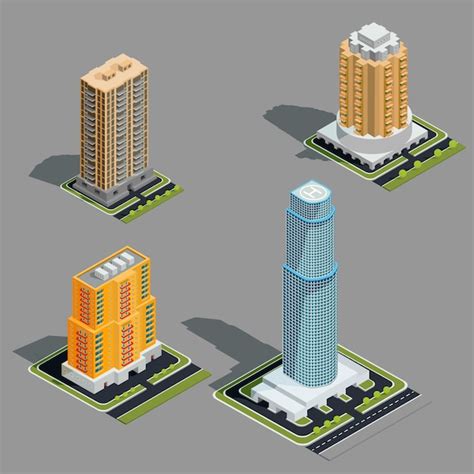 Vector Isom Trico D Ilustra Es De Edif Cios Urbanos Modernos Vetor