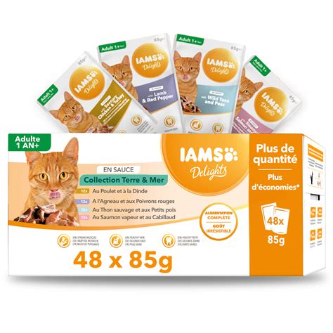 IAMS pâtée en sauce Collection Terre Mer pour chat adulte