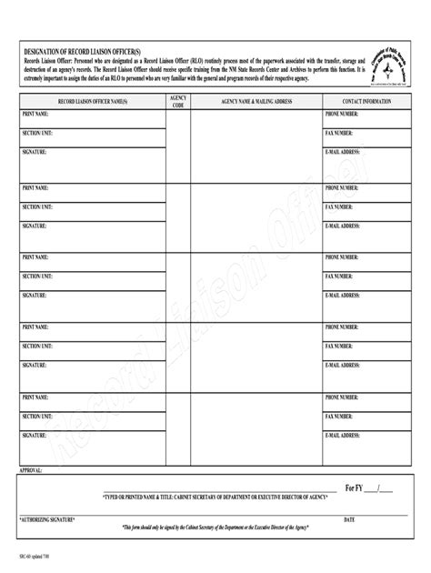 Fillable Online Nmcpr State Nm Designation Of Record Liaison Officerdoc