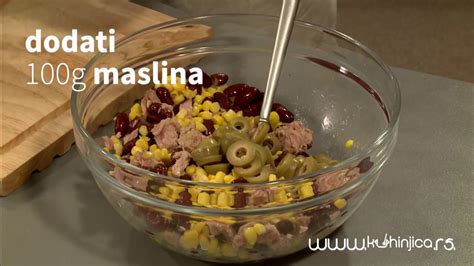 Salata Od Pasulja Tunjevine I Kukuruza Kuhinjica Youtube