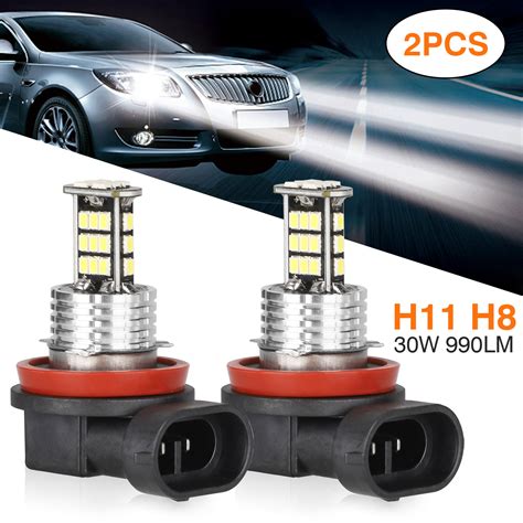 Pcs H Led Headlight Bulbs W K Lumens Auto H Fog Light Led