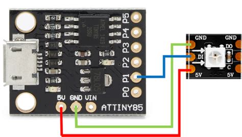 Attiny85 Tiny Light With Single Ws2812b Rgb Led 5 Steps Instructables