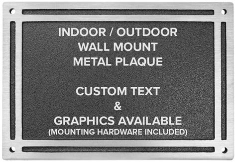 Personalized Indoor / Outdoor Plaque Wall Mount Engraved for Dedication ...