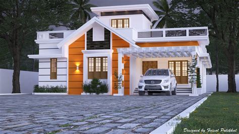 Sq Ft Bhk Contemporary Style Single Storey House Design Home