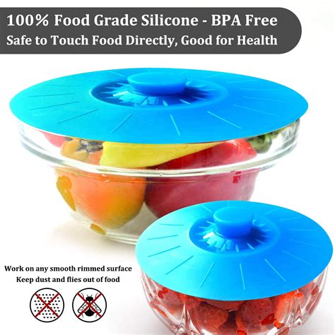 Walfos Food Grade Silicone Silicone Bowl Lids Heat Resistant Microwave