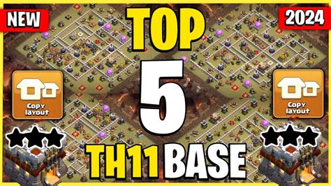 Top 5 New Best Th11 War Base Link 2024 Th11 Anti 2 Star Base Link Th11 Base Link Clash Of