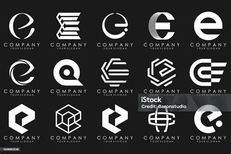 Mega Koleksi Huruf E Logo Desain Inspirasi Logo Abstrak Geometris