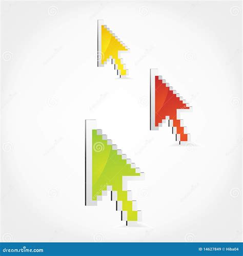 D Arrow Cursors Set One Cartoon Vector Cartoondealer