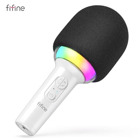 FIFINE Microphone de karaoké sans fil compatible Bluetooth avec haut