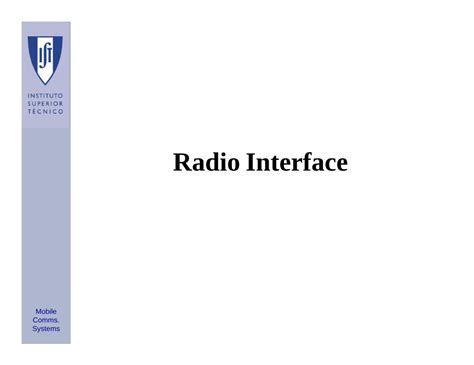 Pdf Radio Interface T Cnico Lisboa Autentica O Pdf File