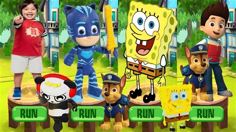 Tag With Ryan Pj Masks Catboy Vs Spongebob Sponge On The Run Vs Paw