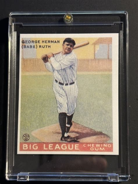 Babe Ruth New York Yankees Goudey Reprint Baseball Card In