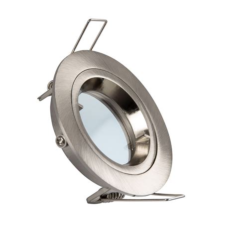 Collerette Downlight Ronde Argentée pour Ampoule LED GU10 GU5 3 Coupe Ø