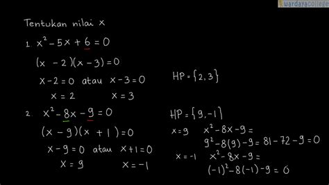 Soal Persamaan Kuadrat Kelas 8 Dan Pembahasannya