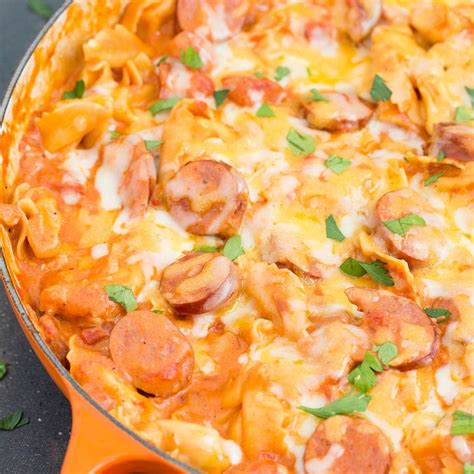 One Pan Creamy Tortellini And Smoked Sausage Easy Weeknight Meals