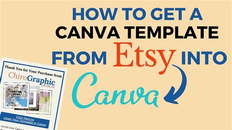 How To Get A Canva Template From Etsy Into Canva Youtube