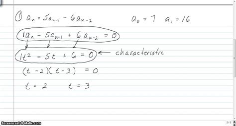 Solving Linear Recurrence Relations 1 Youtube