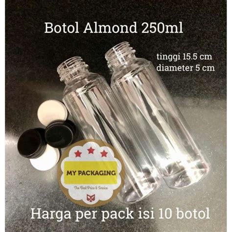 Promo Botol Plastik Almond Ml Dengan Tutup Harga Per Pack Isi