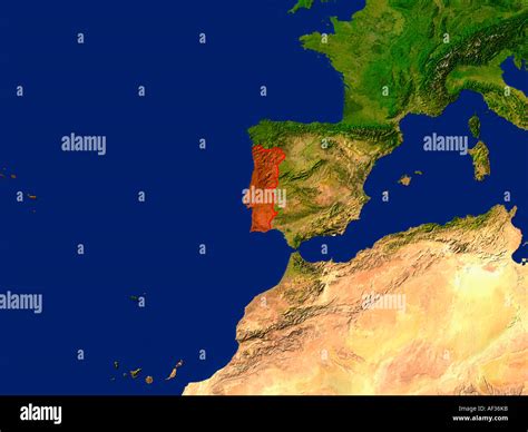 Map Satellite Geography Portugal Banque De Photographies Et Dimages