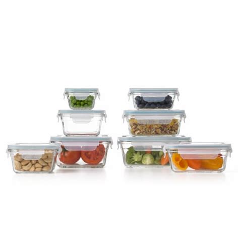 Glasslock Tempered Glass Food Storage Containers with Locking Lids, 16 ...