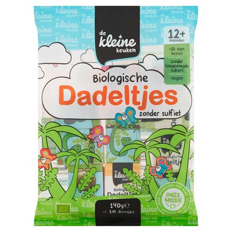 De Kleine Keuken Biologische Dadeltjes 12 Per Zakje 140 G